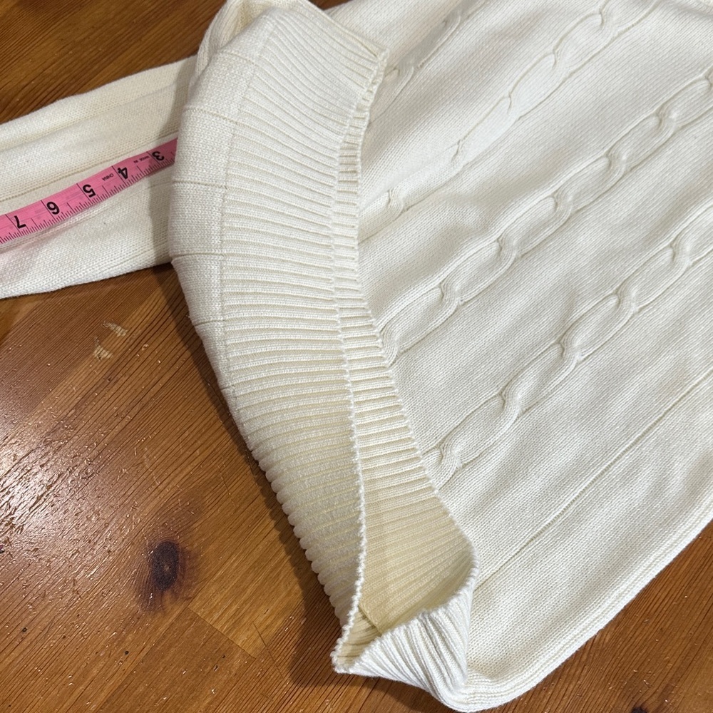 Oscar de la Renta Cream Crewneck Sweater 100% Cotton - Picture 8 of 10